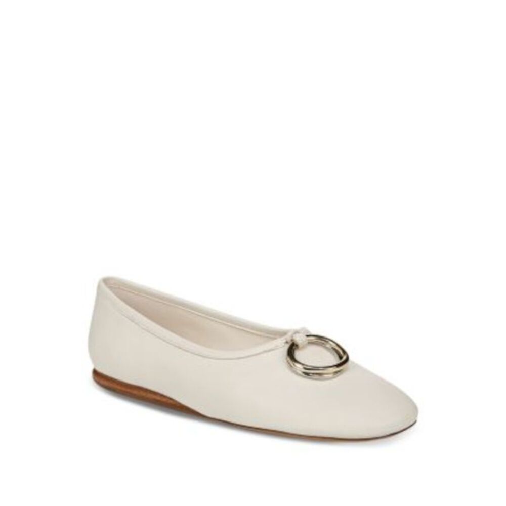 VINCE. Womens Ivory Accent Didi Round Toe Slip On Leather Ballet Flats 9.5 M